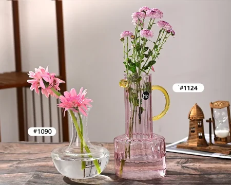 Jarrones de cristal transparentes para centros de mesa