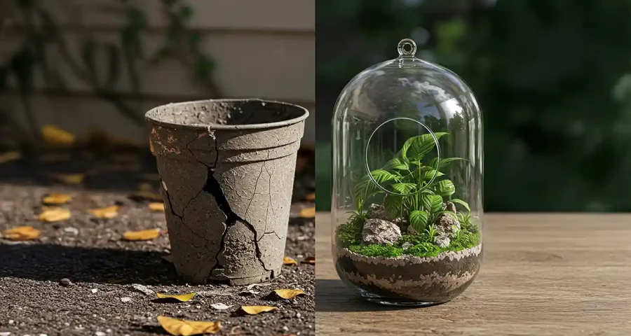 cracked-plastic-planter-vs-glass-terrarium