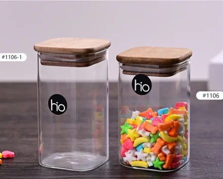 Glass Jar With Bamboo Lid