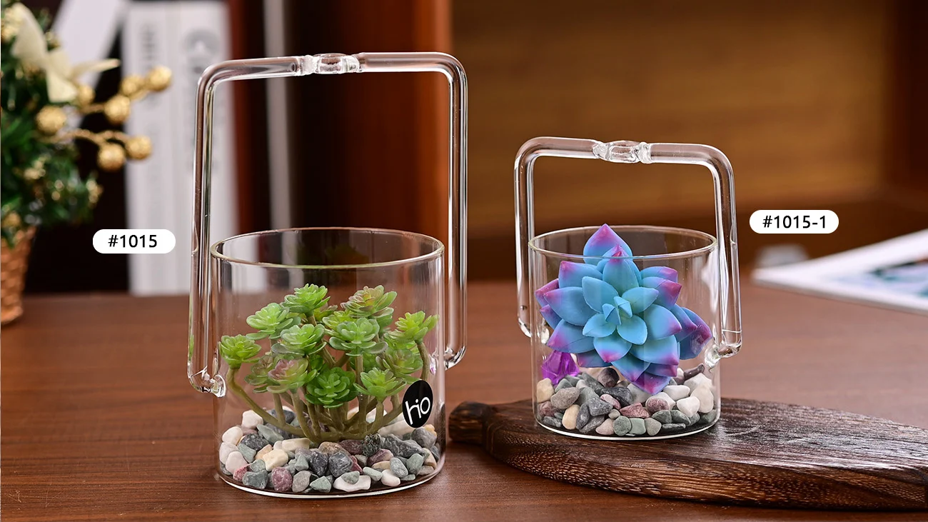 Fioriera per succulente in vetro